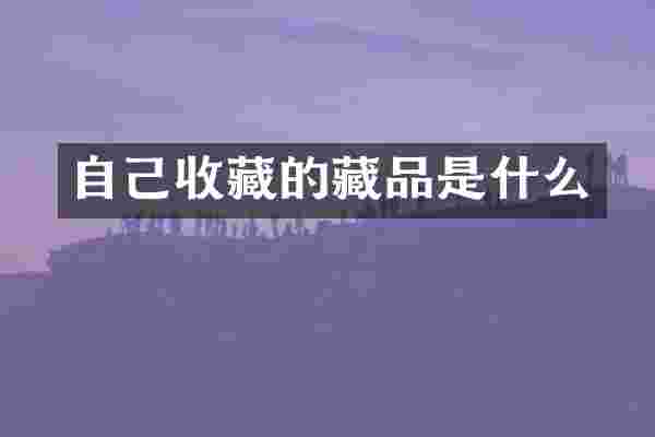 自己收藏的藏品是什么