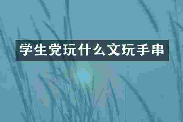 学生党玩什么文玩手串