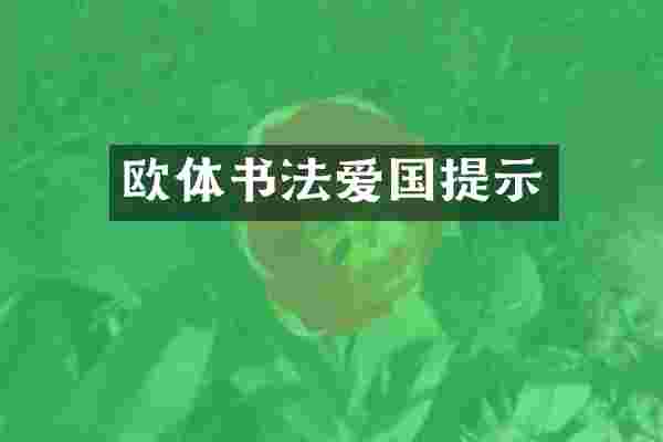 欧体书法爱国提示