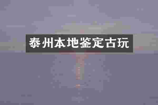 泰州本地鉴定古玩