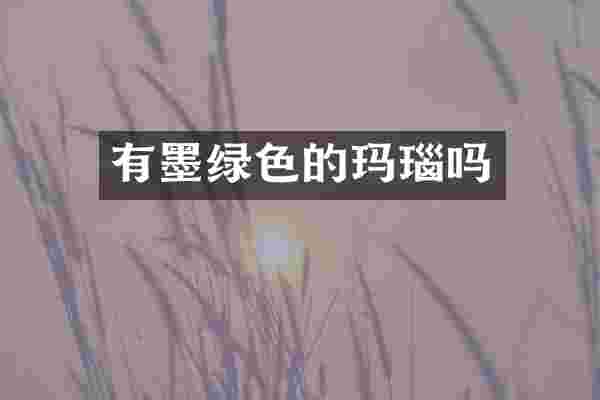 有墨绿色的玛瑙吗