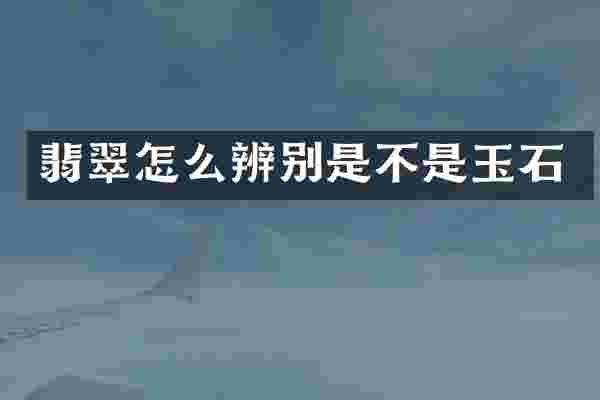 翡翠怎么辨别是不是玉石
