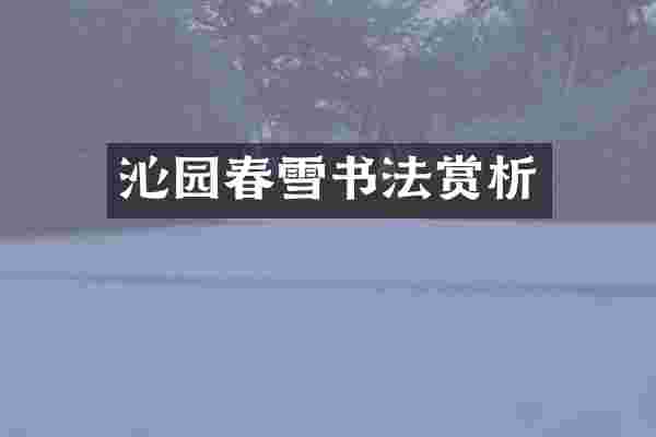 沁园春雪书法赏析