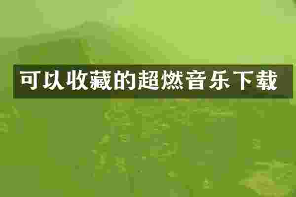 可以收藏的超燃音乐下载