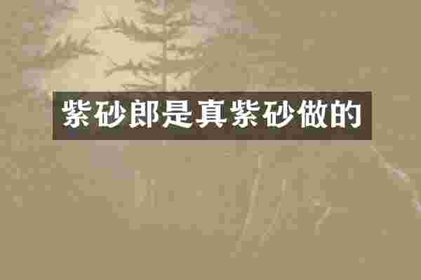 紫砂郎是真紫砂做的