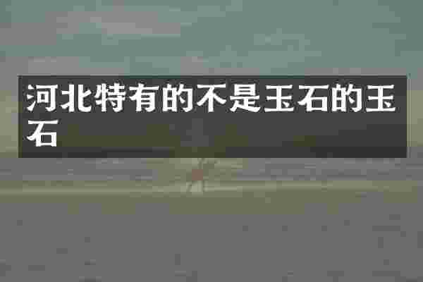 河北特有的不是玉石的玉石
