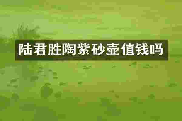陆君胜陶紫砂壶值钱吗