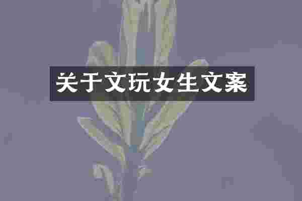 关于文玩女生文案