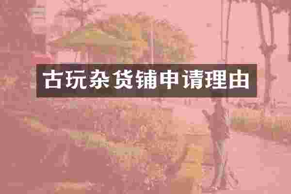 古玩杂货铺申请理由