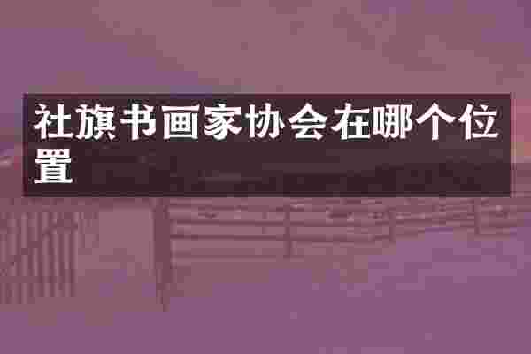 社旗书画家协会在哪个位置