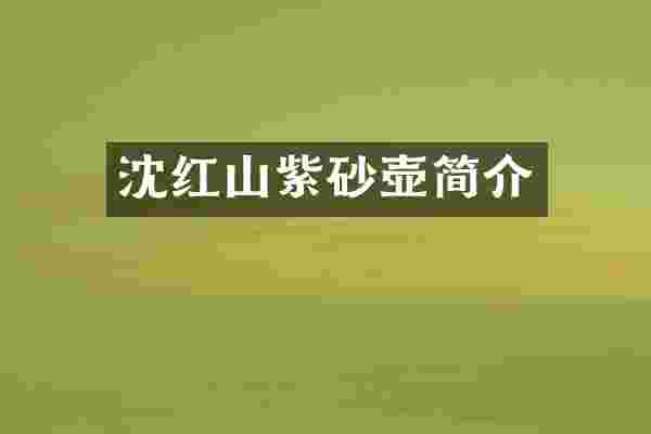 沈红山紫砂壶简介