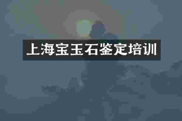 上海宝玉石鉴定培训