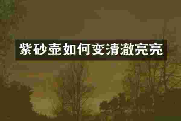 紫砂壶如何变清澈亮亮
