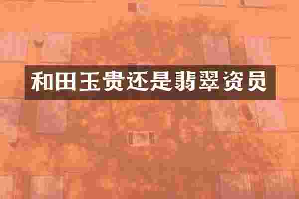 和田玉贵还是翡翠资员