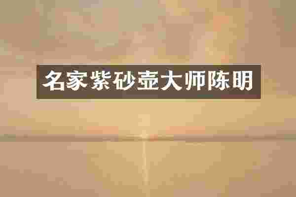 名家紫砂壶大师陈明