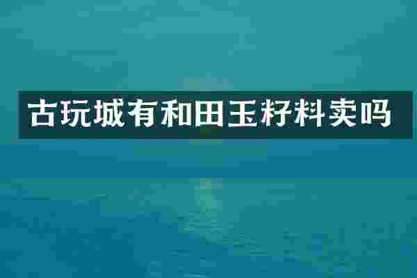 古玩城有和田玉籽料卖吗