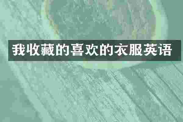 我收藏的喜欢的衣服英语