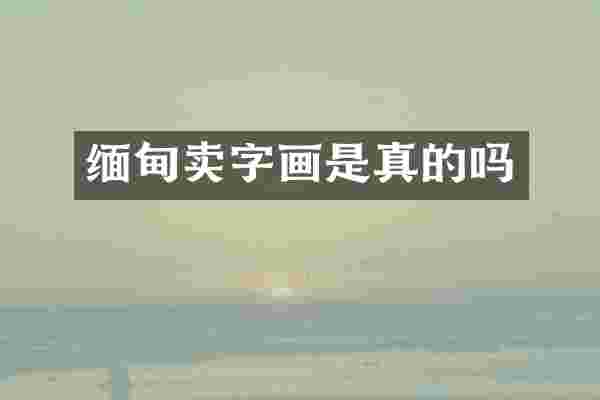 缅甸卖字画是真的吗