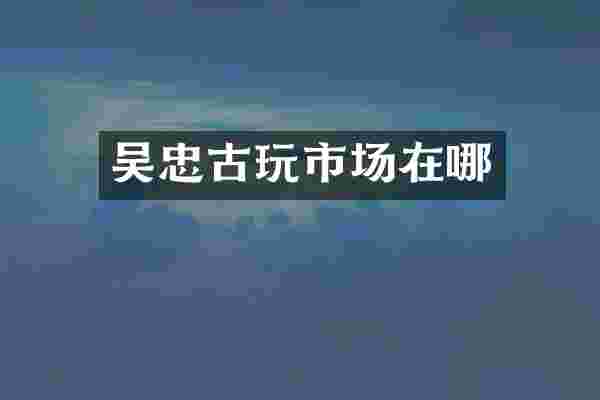 吴忠古玩市场在哪