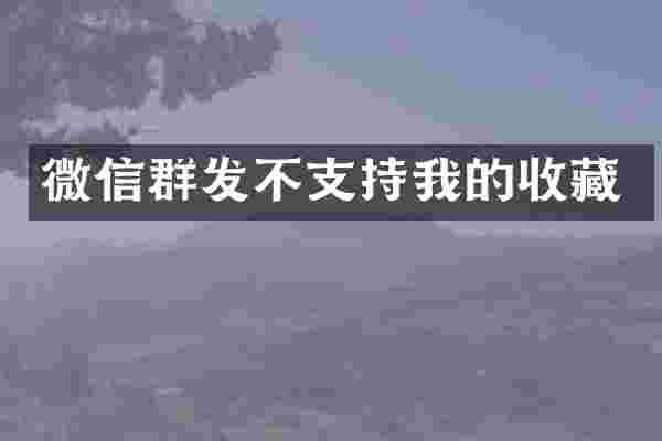 微信群发不支持我的收藏