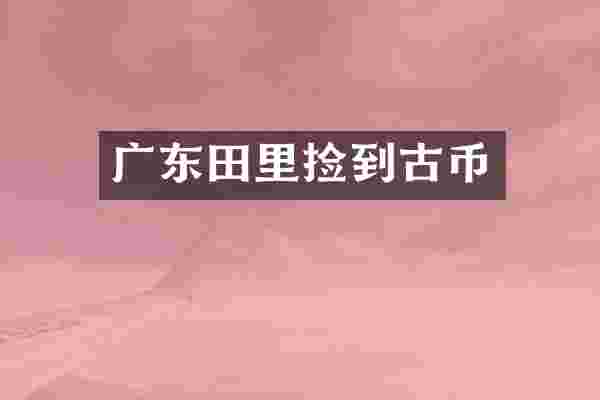 广东田里捡到古币