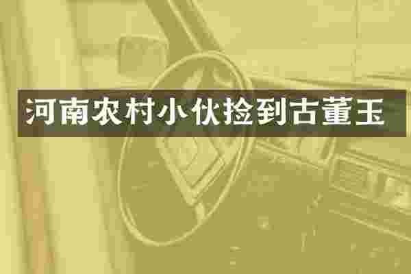 河南农村小伙捡到古董玉