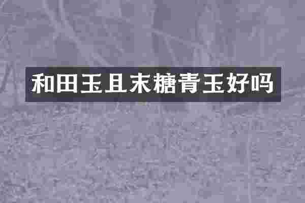 和田玉且末糖青玉好吗