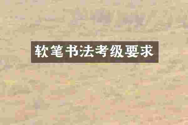 软笔书法考级要求
