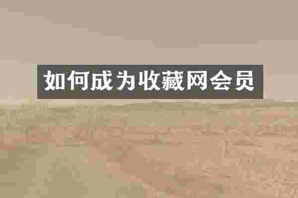 如何成为收藏网会员