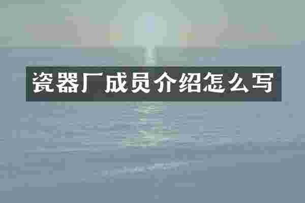瓷器厂成员介绍怎么写