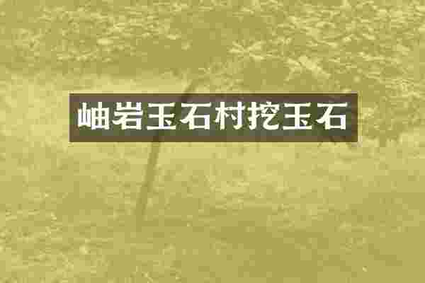 岫岩玉石村挖玉石