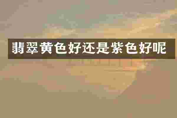 翡翠黄色好还是紫色好呢