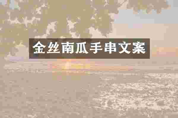 金丝南瓜手串文案