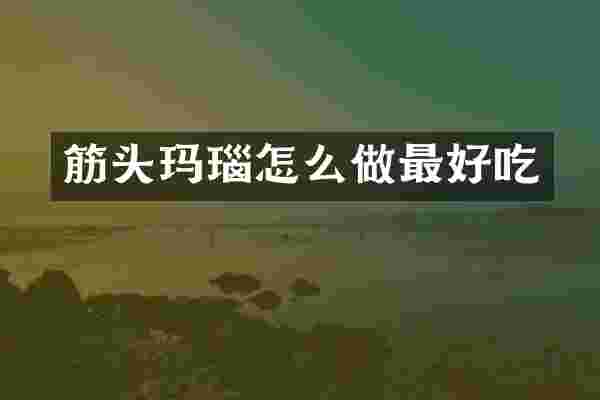 筋头玛瑙怎么做最好吃