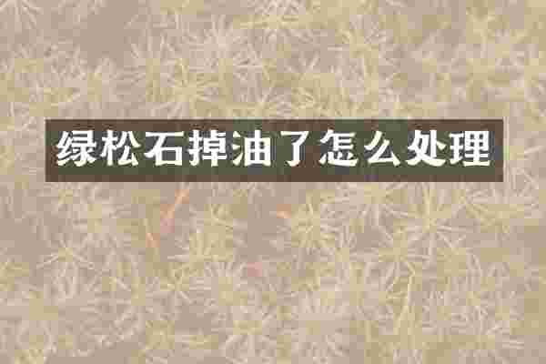 绿松石掉油了怎么处理