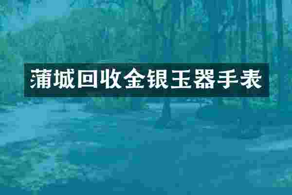 蒲城回收金银玉器手表