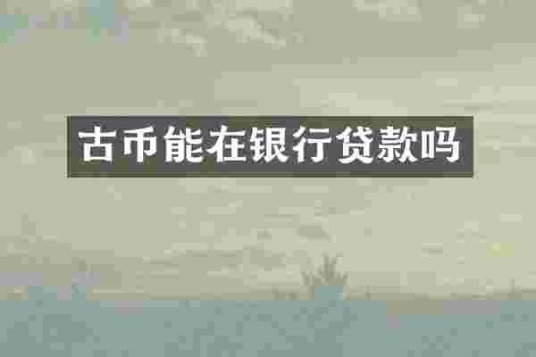 古币能在银行贷款吗