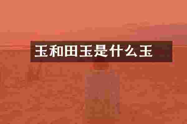 翀玉和田玉是什么玉