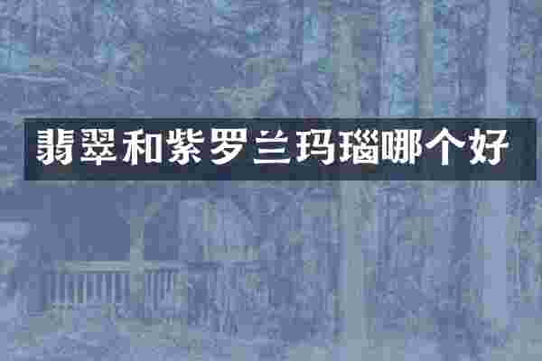 翡翠和紫罗兰玛瑙哪个好