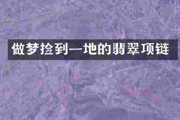 做梦捡到一地的翡翠项链