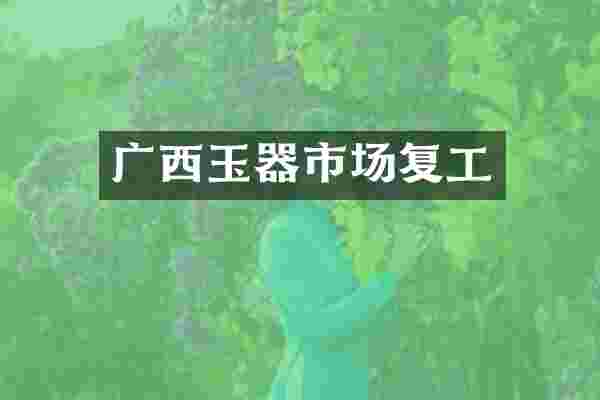 广西玉器市场复工
