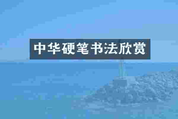 中华硬笔书法欣赏