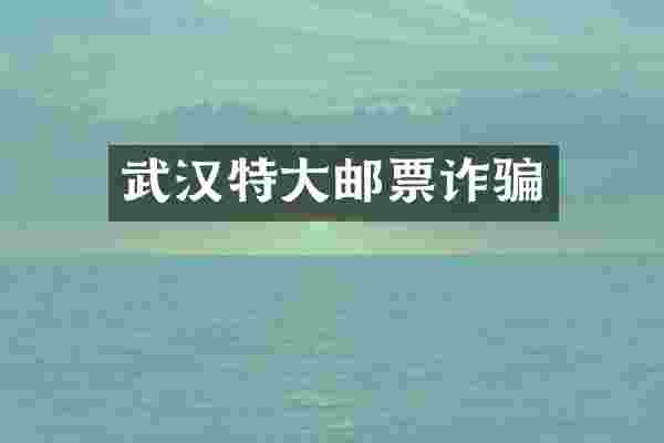 武汉特大邮票诈骗
