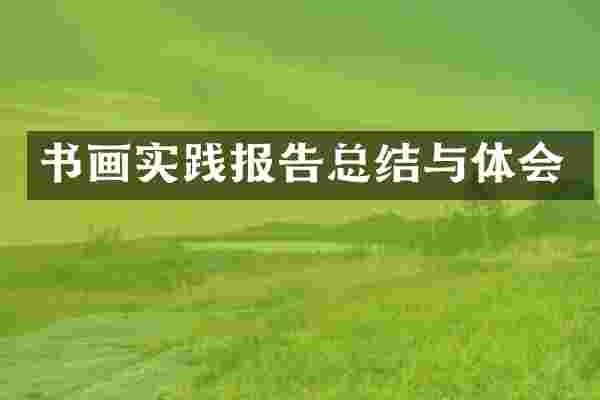 书画实践报告总结与体会
