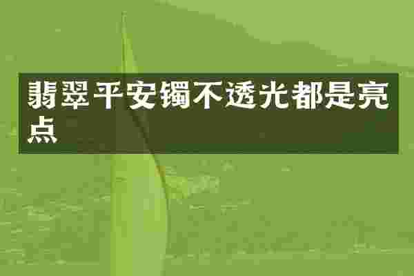 翡翠平安镯不透光都是亮点