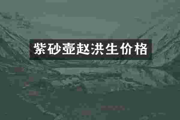 紫砂壶赵洪生价格