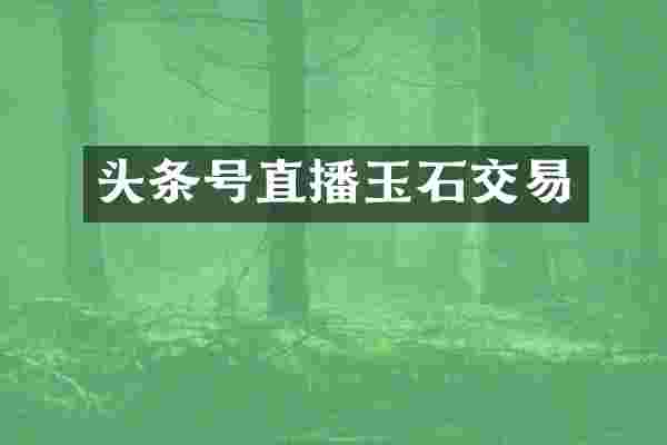 头条号直播玉石交易