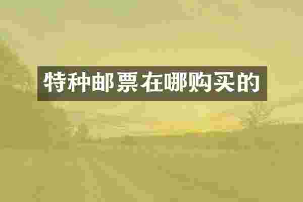 特种邮票在哪购买的