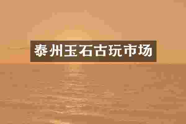 泰州玉石古玩市场