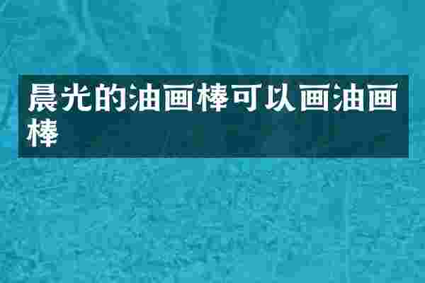 晨光的油画棒可以画油画棒